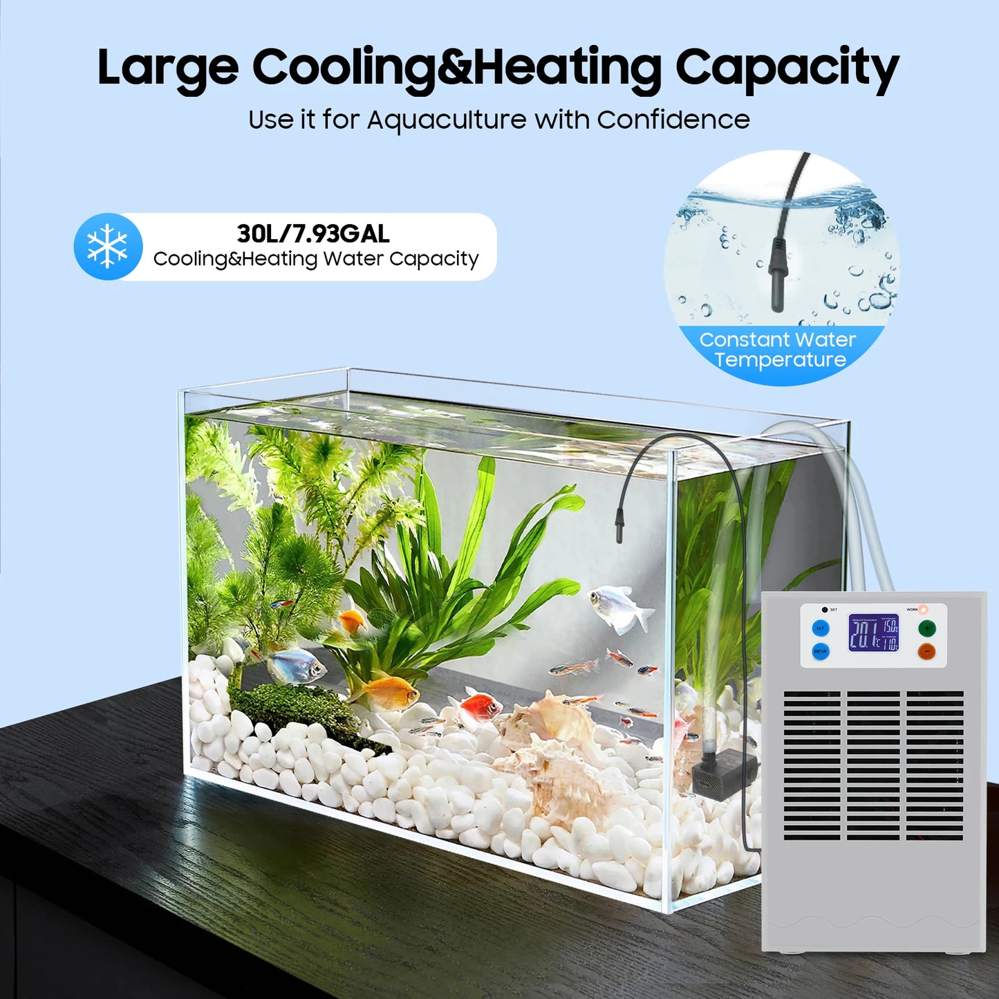 Aquarium 12V 100W Cooling Heating System With LED Display