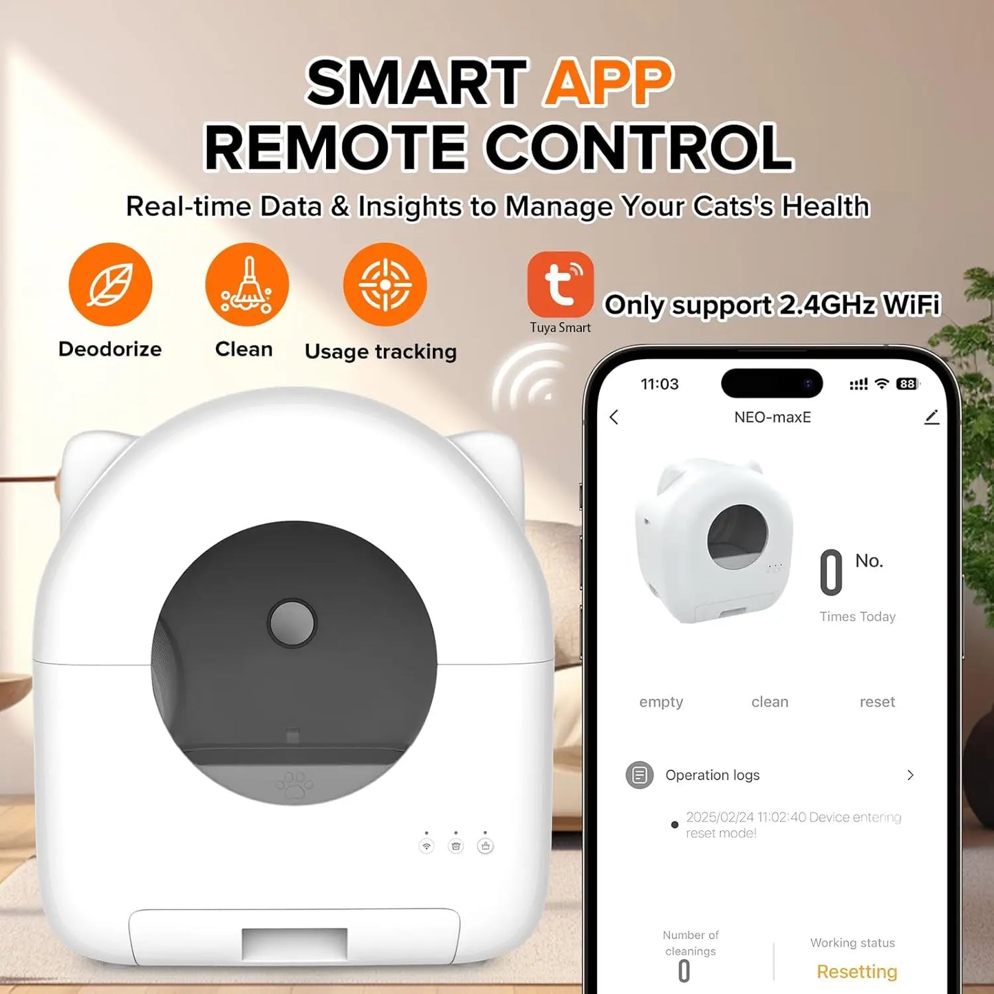 Self Cleaning Cat Litter Box Automatic With App Control