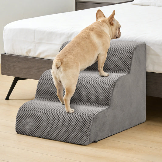 Curved High-Density Foam Dog Stairs Ramp For Small Dogs Non-Slip