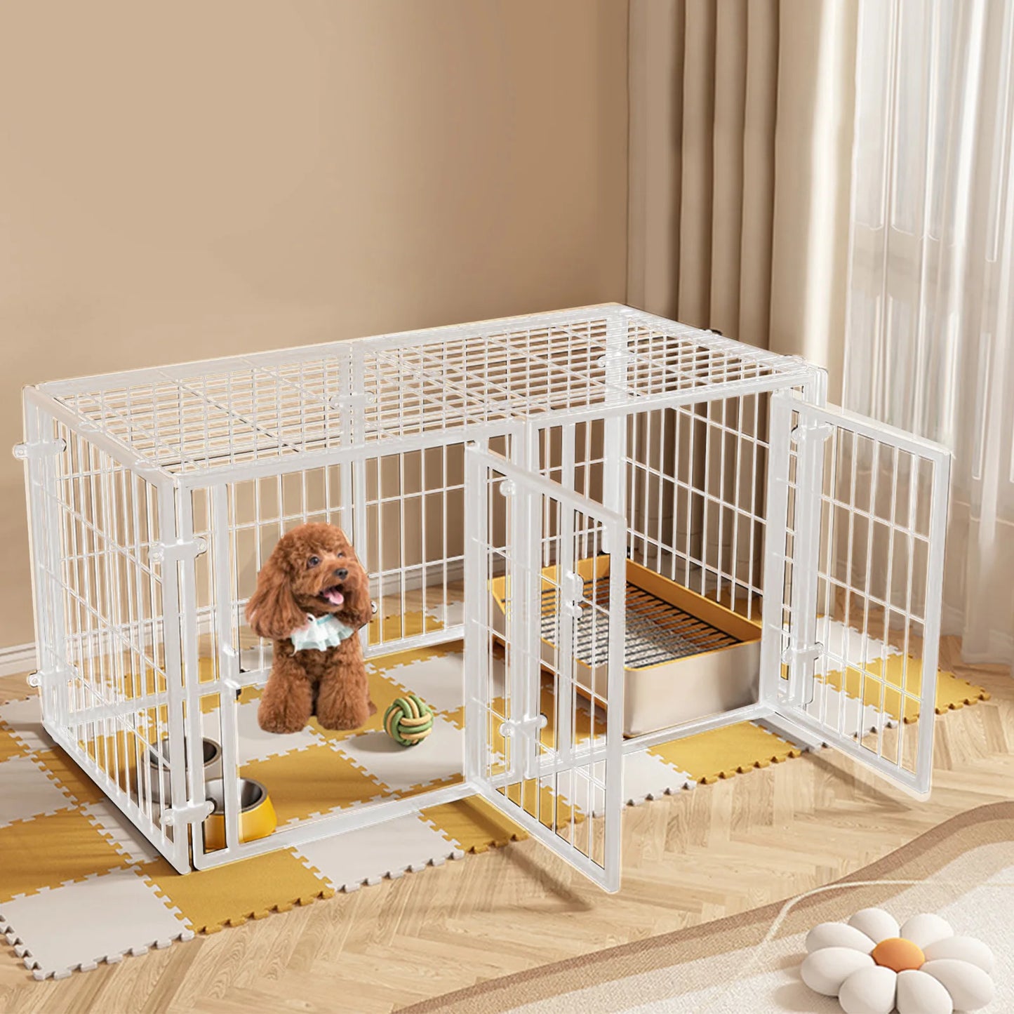 Heavy Duty Wire Dog Crates with Door Stackable Kennel Cage Puppy