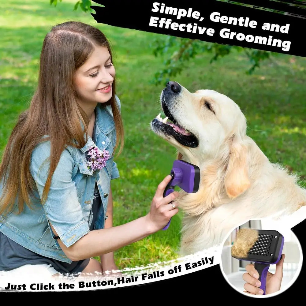 Pet Grooming Kit Slicker Brush Dematting Comb And Rake
