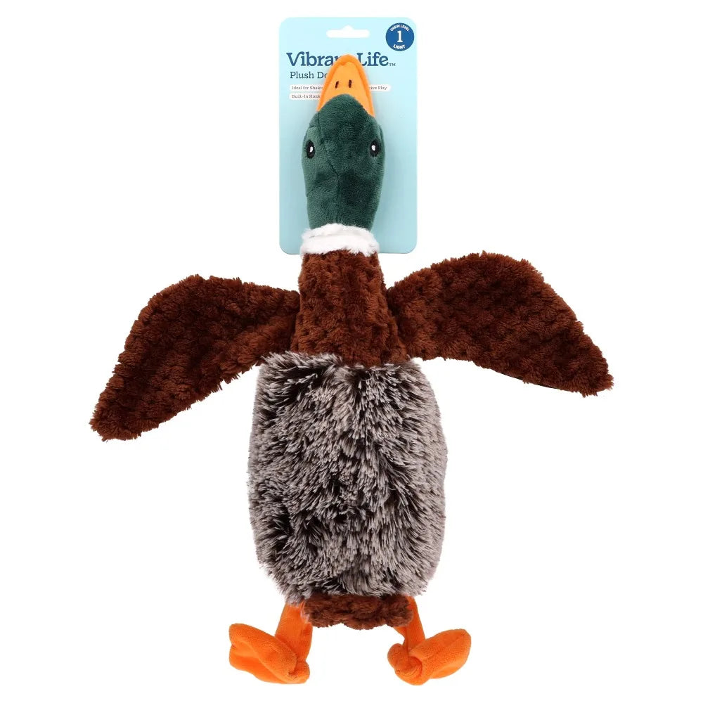 Duck Plush Dog Toy With Honking Squeaker For Interactive Chew And Teething