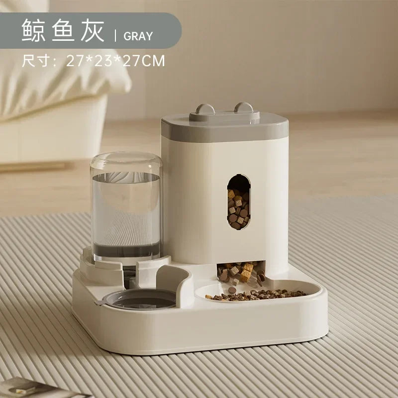 Automatic Pet Feeder And Water Fountain Bowl With Large Capacity
