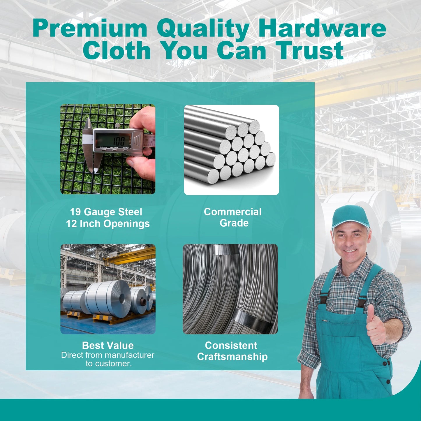 PVC Wire Mesh Hardware Cloth for Poultry and Pet Enclosures