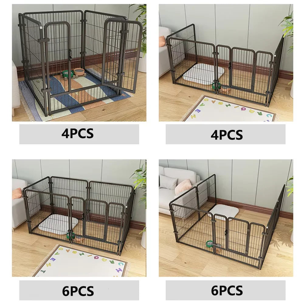 Heavy Duty Stainless Steel Six Panel Dog Exercise Kennel