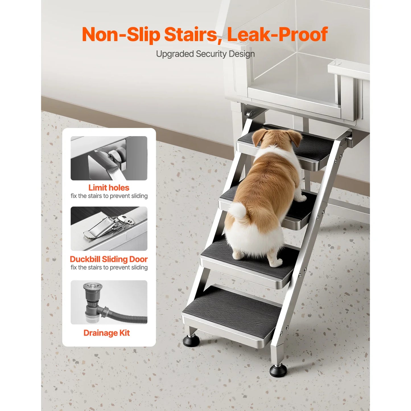 SucceBuy 34 Inch Stainless Steel Dog Washing Station Sink