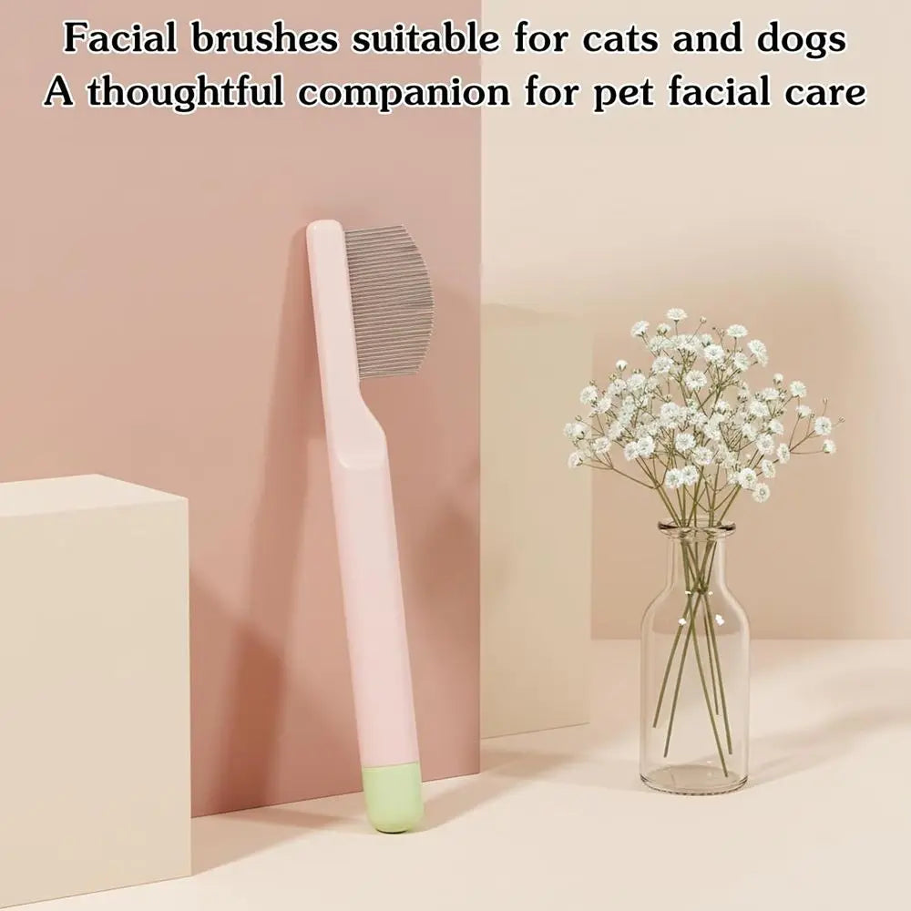 Stainless Steel Pet Grooming Eye Comb For Dogs Round Tip