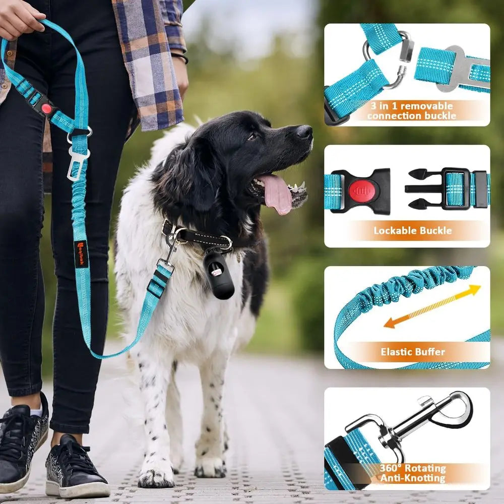 Dog Car Seat Belt 3 In 1 Retractable Restraint For Pets