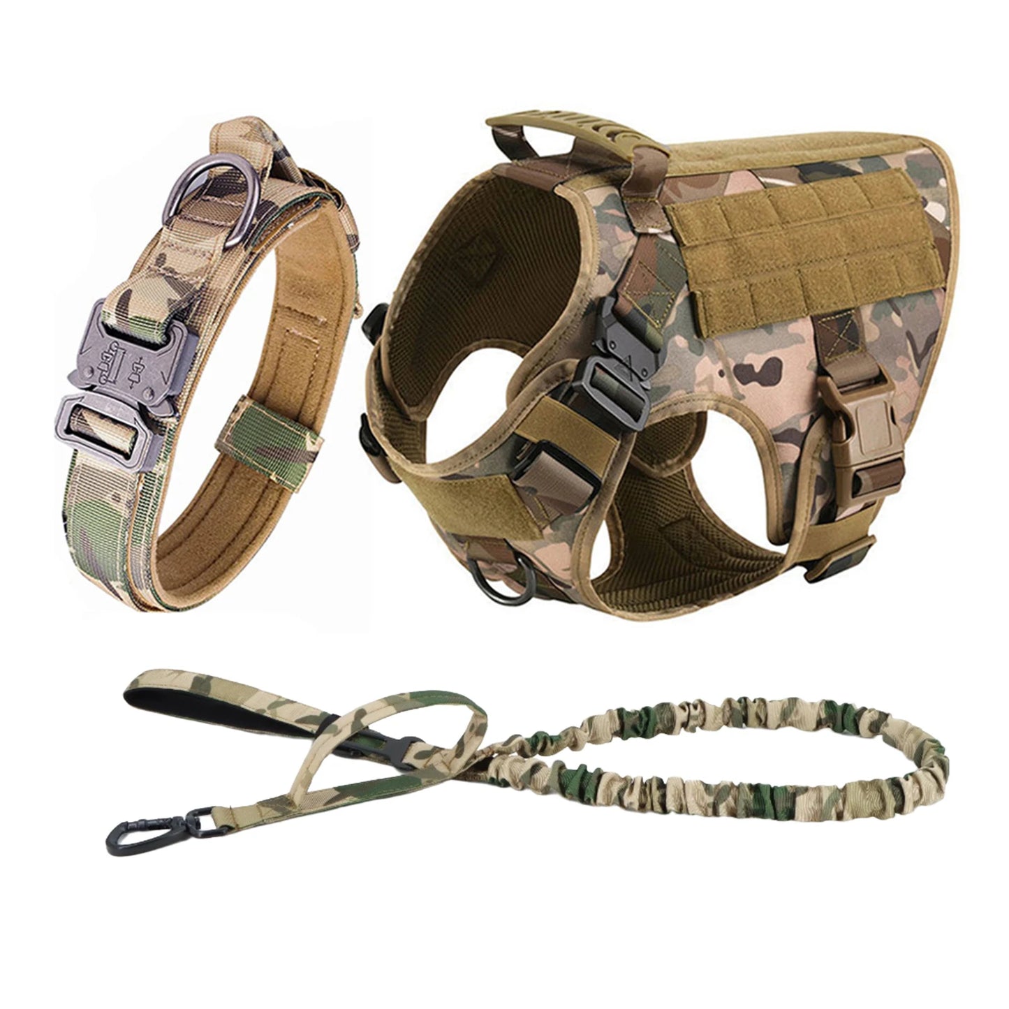 Tactical Dog Harness With Molle Pouches For Medium To Large Dogs