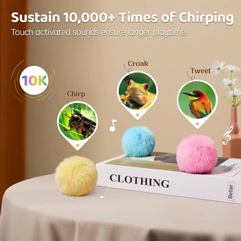 Interactive Chirping Cat Toy Balls With Silvervine Catnip