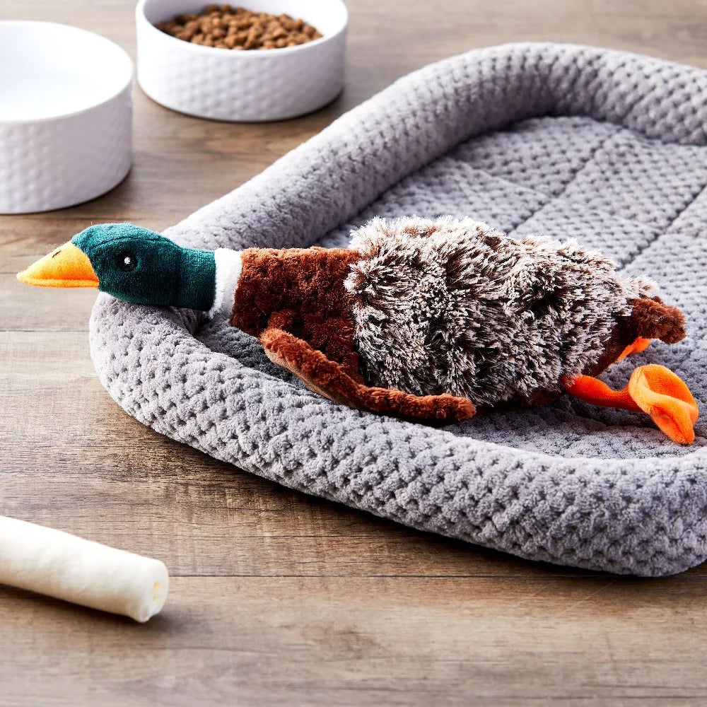 Duck Plush Dog Toy With Honking Squeaker For Interactive Chew And Teething
