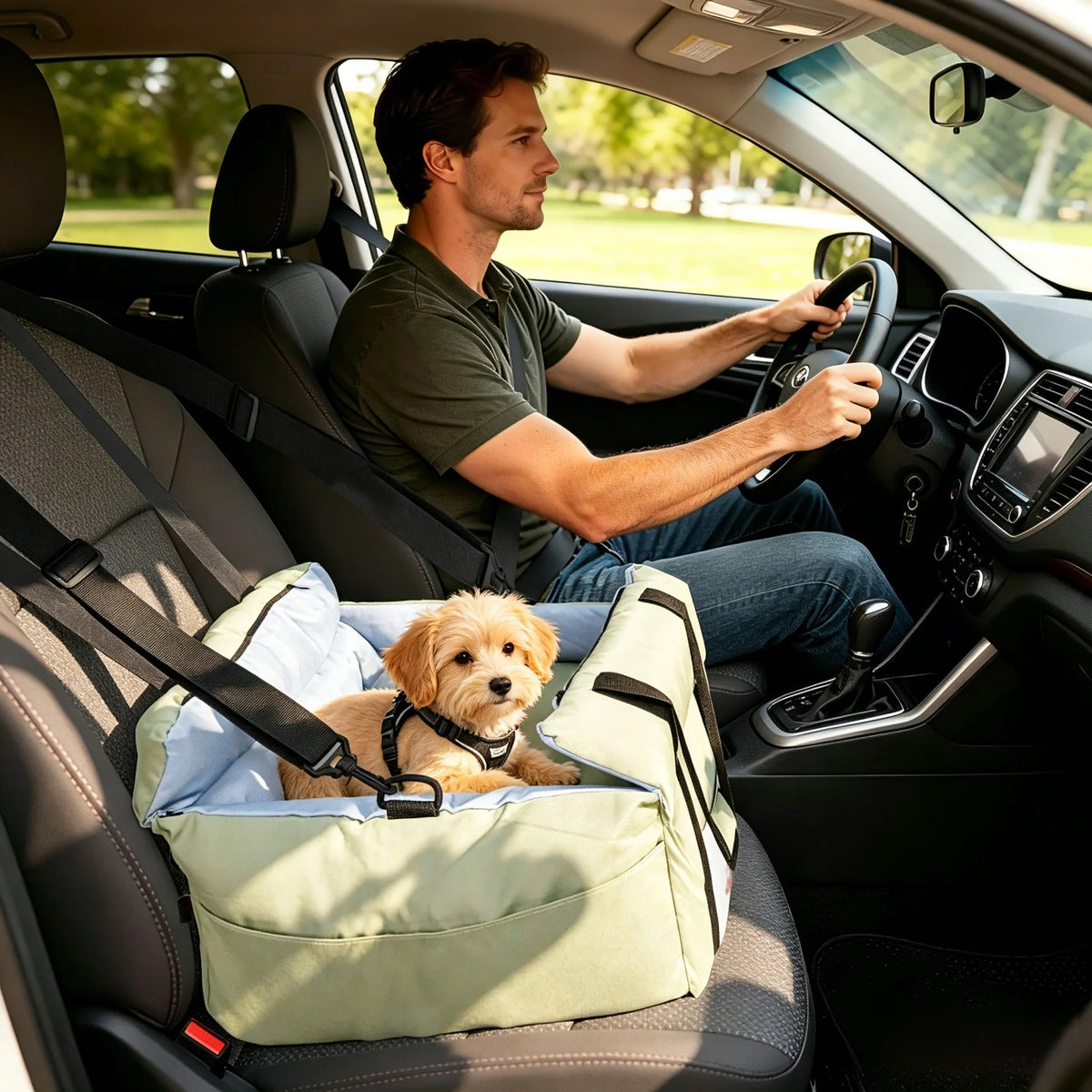 BINGOPAW Dog Car Seat Washable Booster With Safety Belt