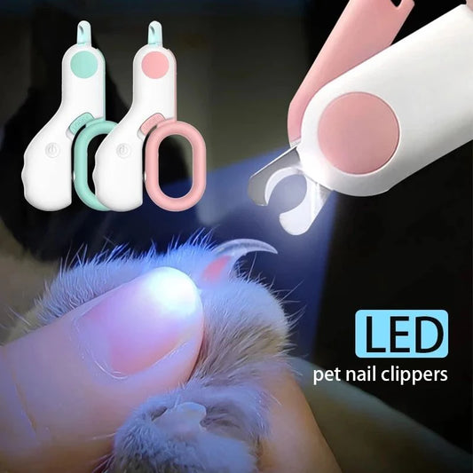 LED Light Pet Nail Clippers With Safety Lock Grooming Tool