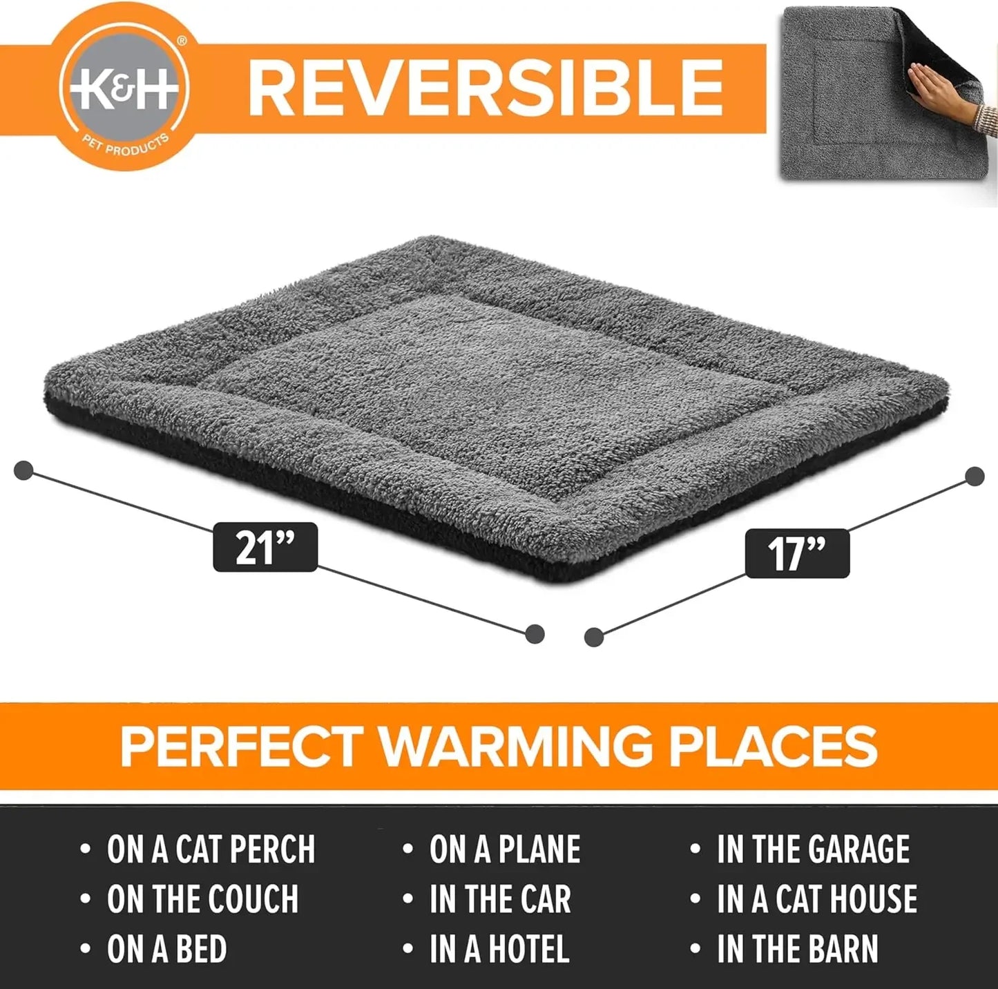 Self-Warming Cat Bed Pad Reversible Heating Mat For Pets