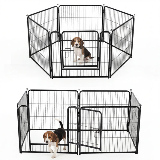JHK Durable Metal Dog Playpen Foldable Outdoor Pet Exercise Fence