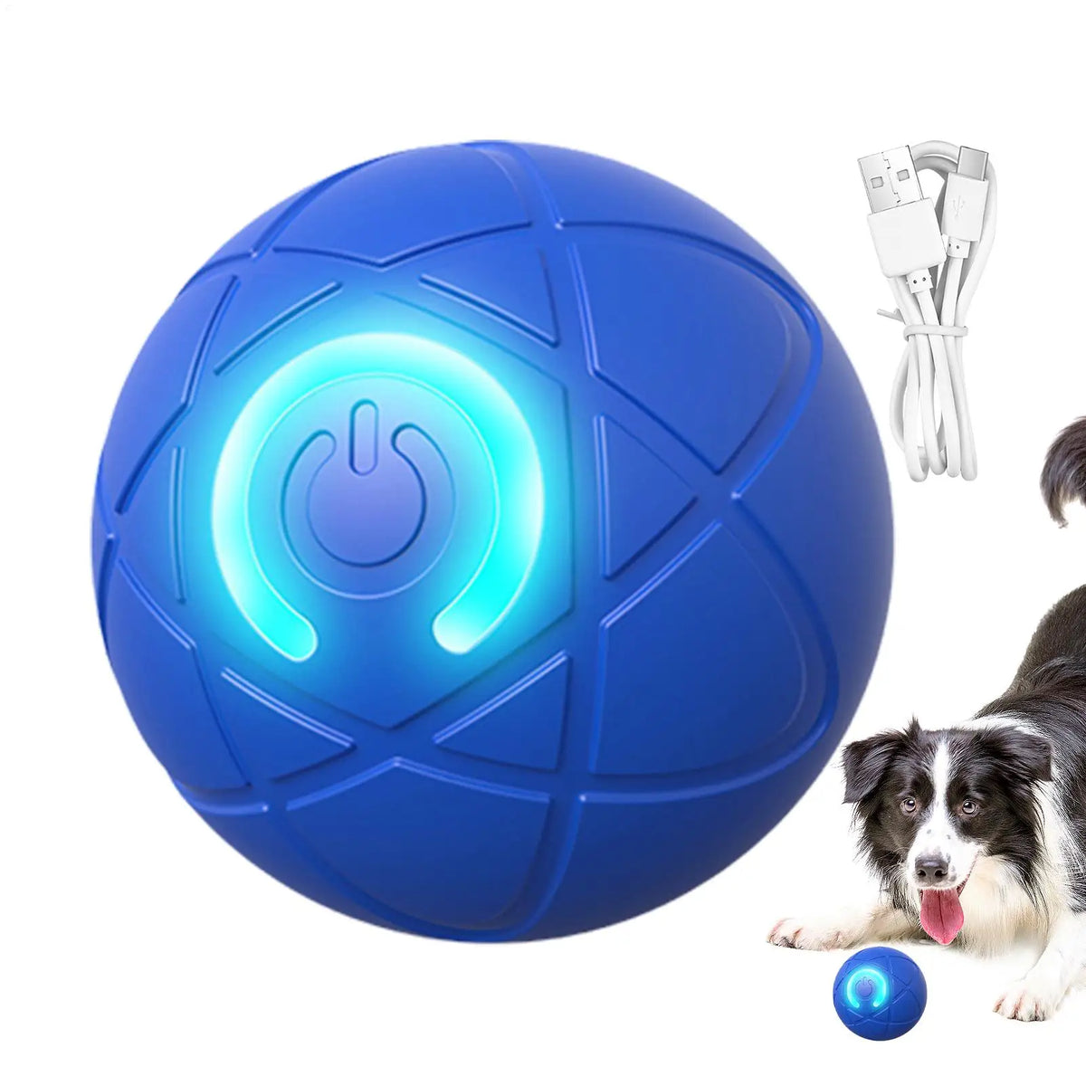 Interactive Dog Toy For Aggressive Chewers With Automatic Rolling Design