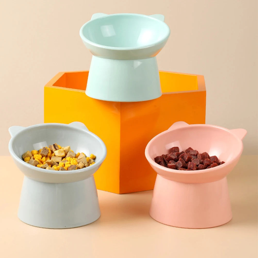 ALLOYSEED Tilted Elevated Cat Food Bowl Non Slip Ergonomic Dish