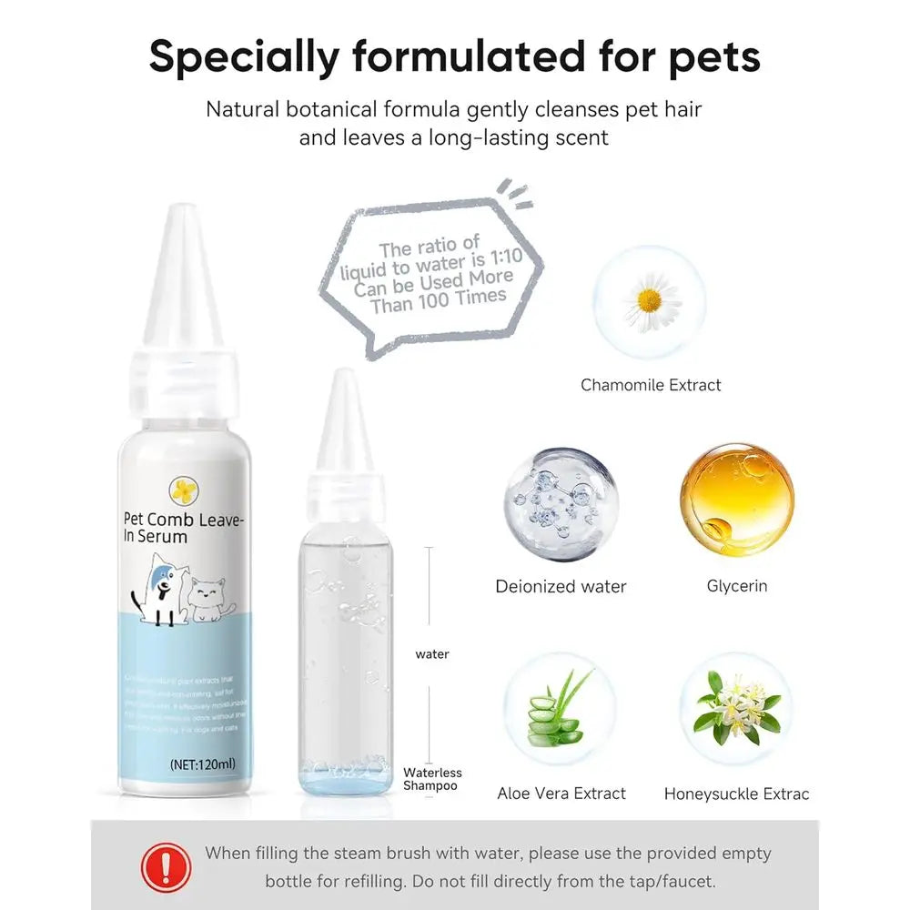 Pet Steam Brush Grooming Comb With Gentle Mist For Shedding