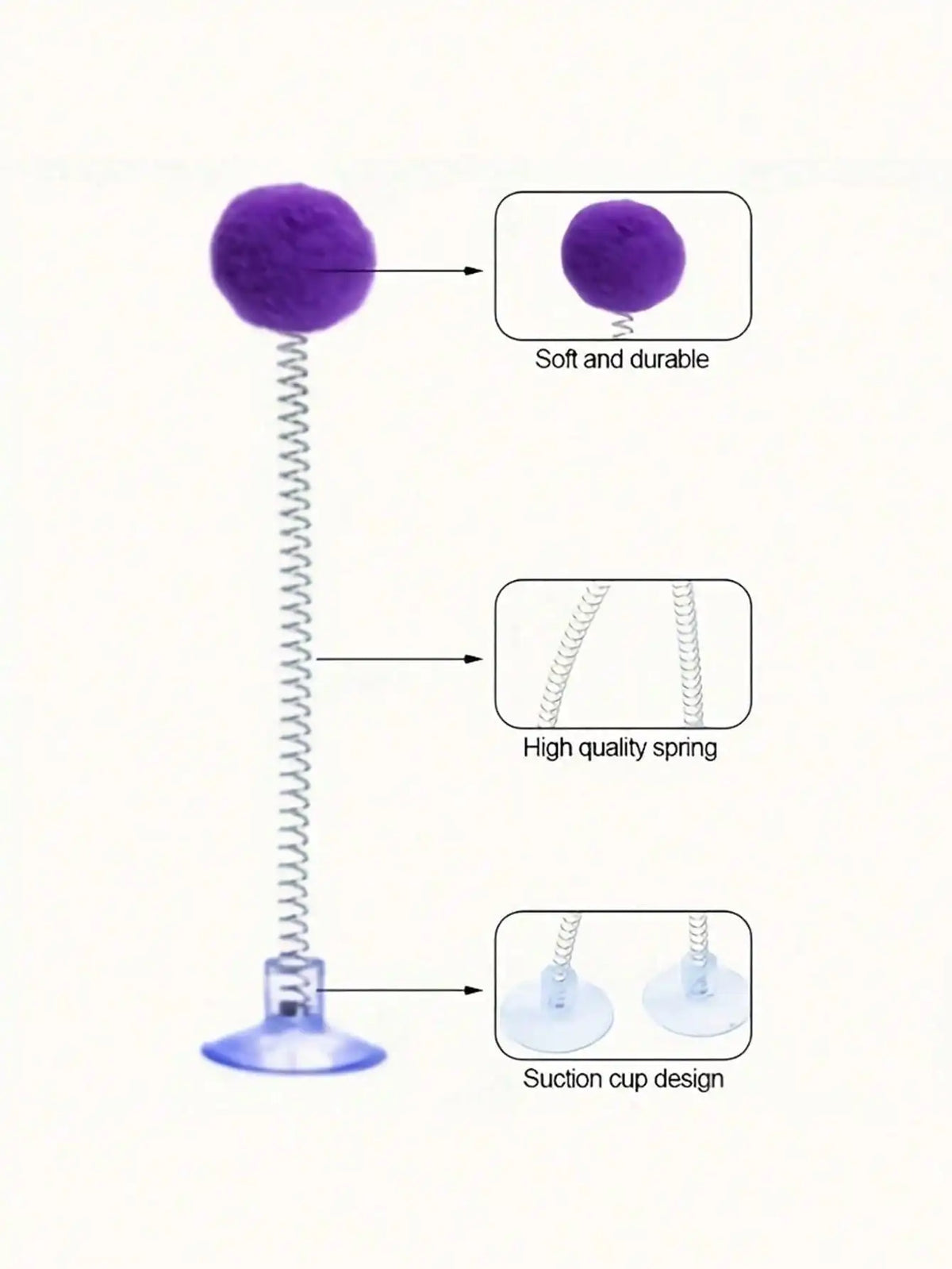 Interactive Cat Toy Set With Plush Ball And Teaser Wand