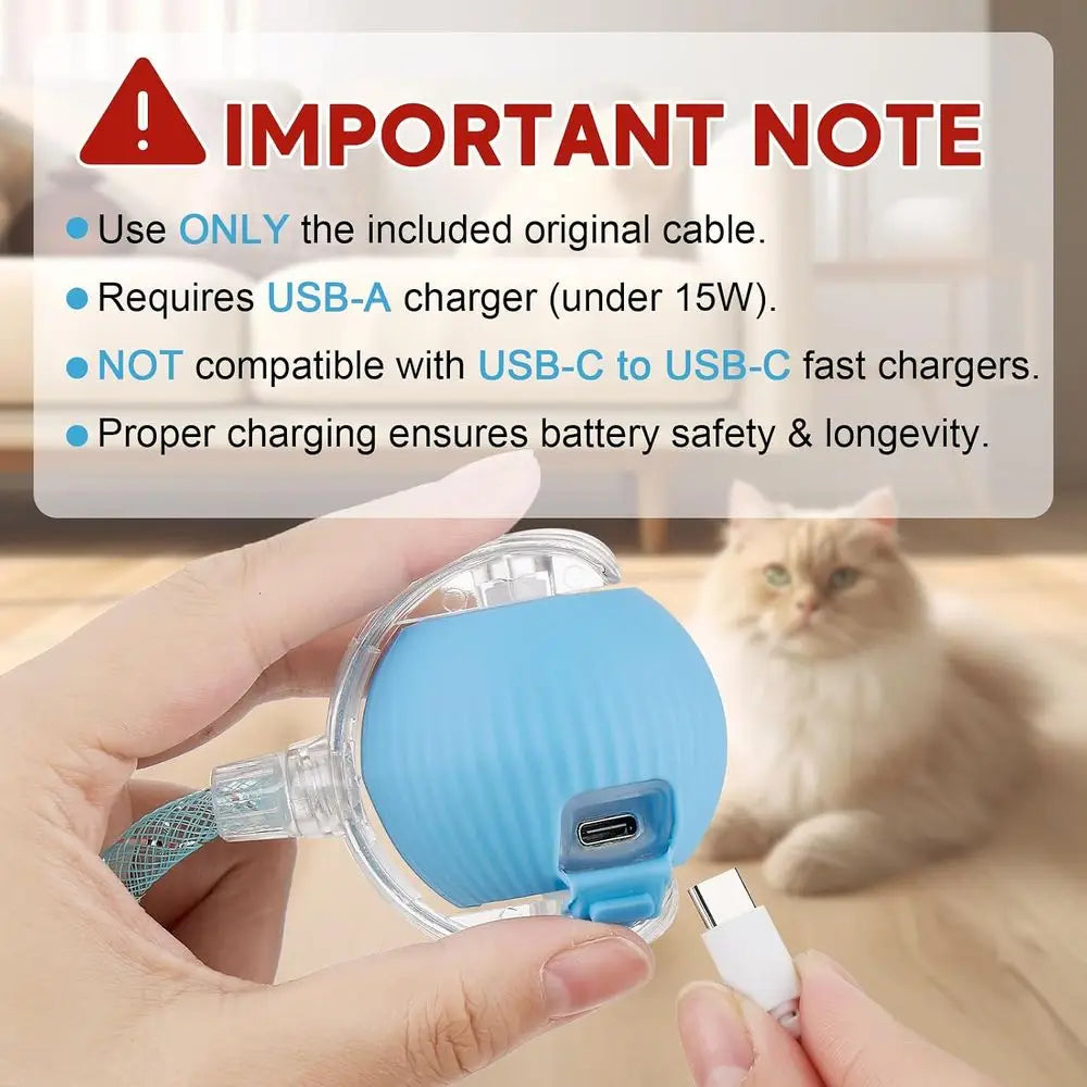 Active Enrichment Cat Toy With Elastic Tail And Automatic Rolling