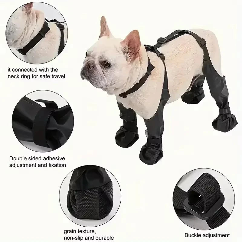 Waterproof Dog Shoes Adjustable Pet Boots For Outdoor Walking Paw Protection