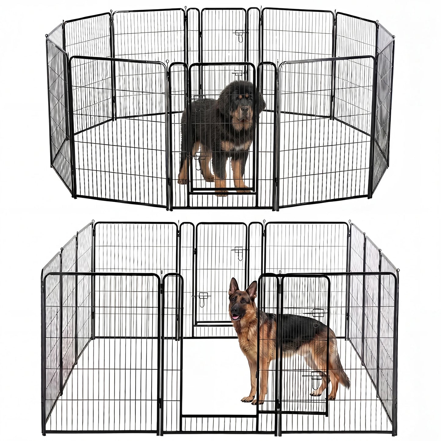JHK Foldable Metal Dog Playpen For Indoor Outdoor Exercise
