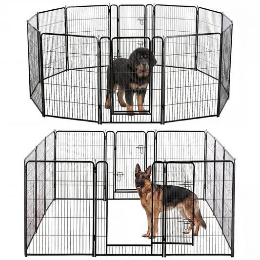 JHK Foldable Metal Dog Playpen For Indoor Outdoor Exercise