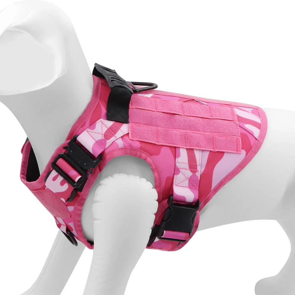 Military Camouflage Dog Harness Adjustable Nylon Vest