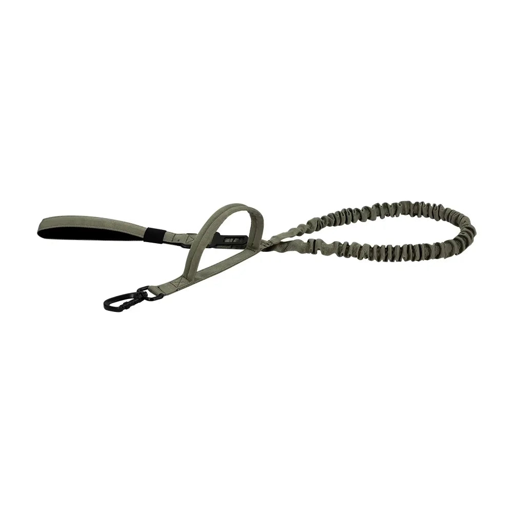 Military Style Tactical Dog Leash With Adjustable Elastic Rope