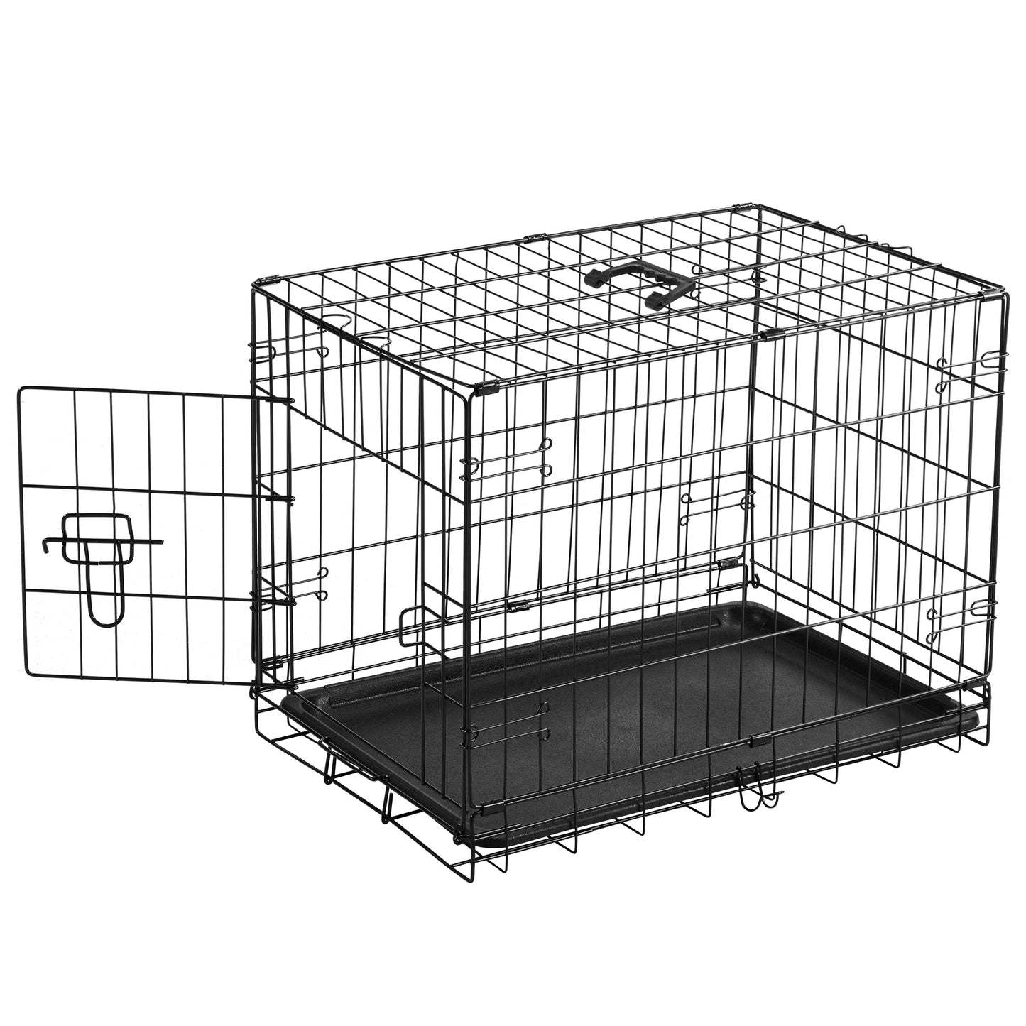 JHK Folding Metal Wire Dog Kennel With Leak Proof Pan