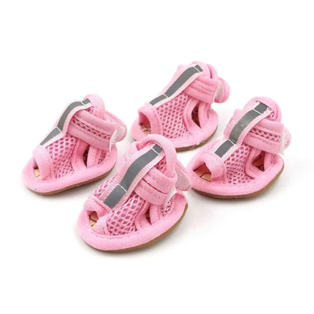 Dog Mesh Sandals Anti Slip Reflective Strap Breathable Shoes