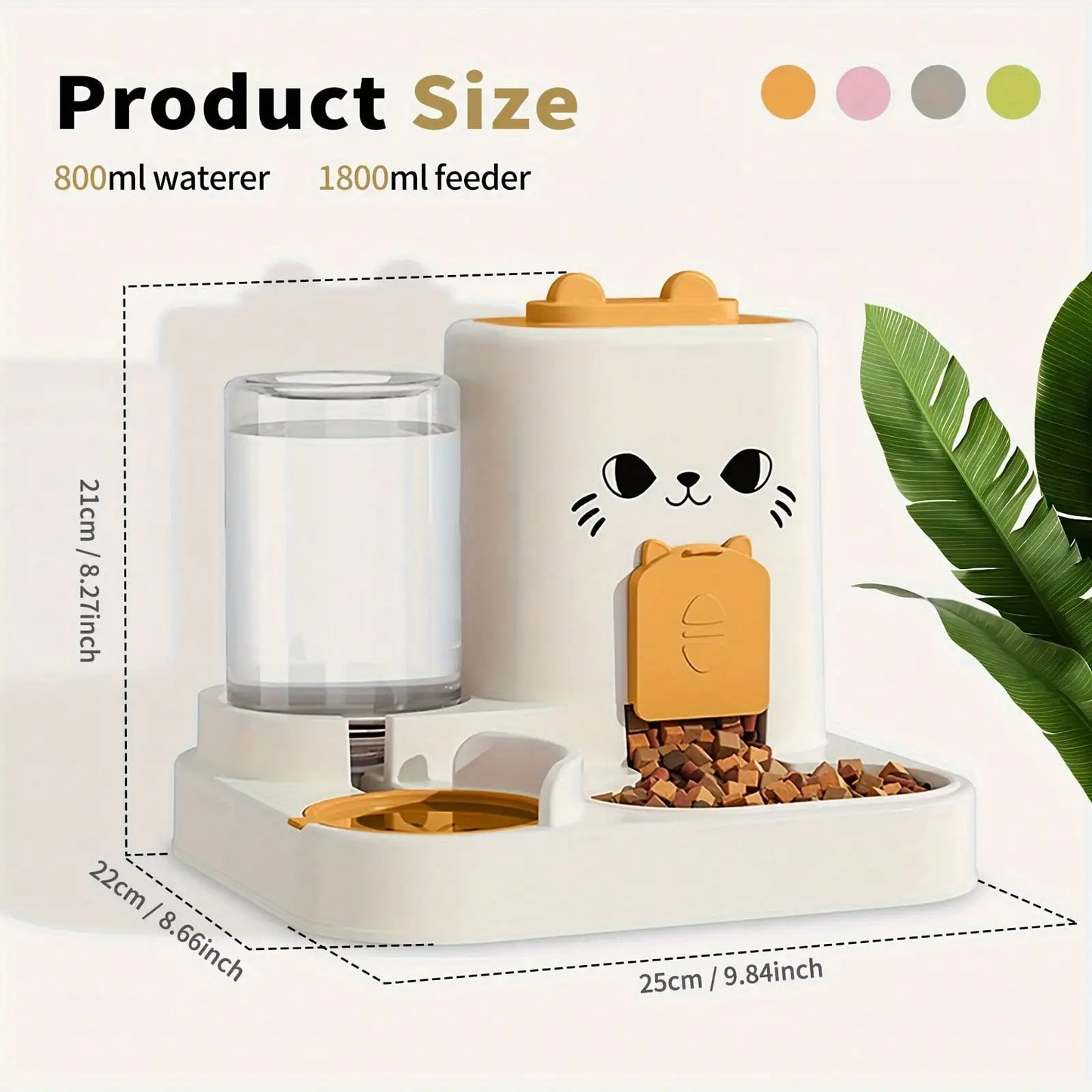 2-In-1 Cat Food And Water Dispenser All-In-One Auto Feeder