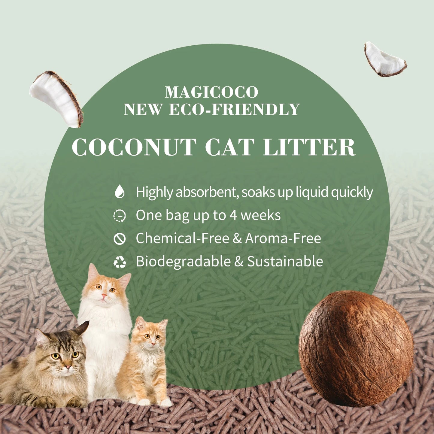 Bioline Coconut Cat Litter 99 Percent Odor Control Flushable
