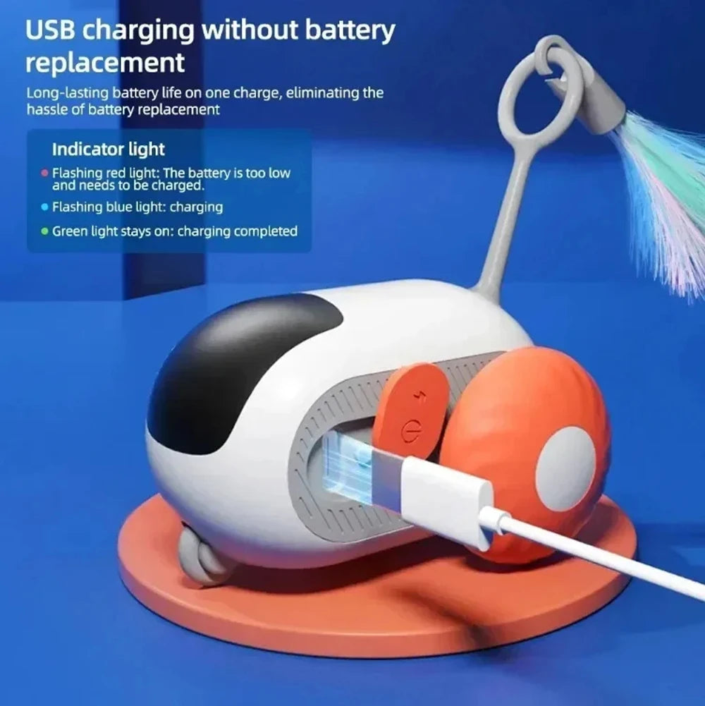 Smart Automatic Rolling Cat Toy Car With Remote Control