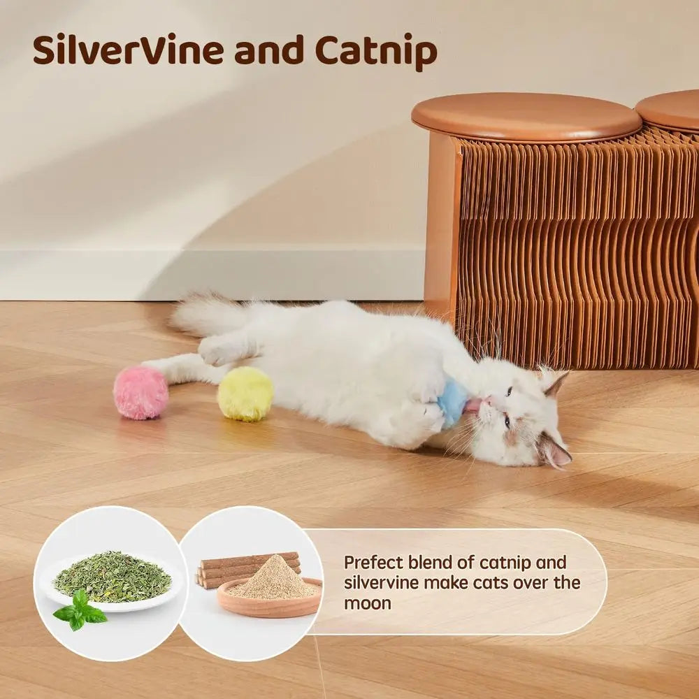 Interactive Chirping Cat Toy Balls With Silvervine Catnip