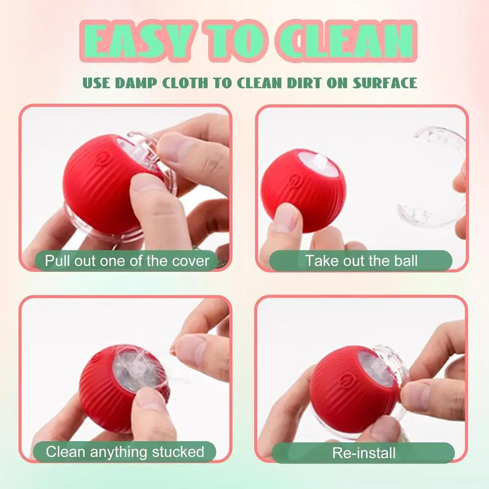 Automatic Interactive Cat Toy With Elastic Mesh Tail And Ball