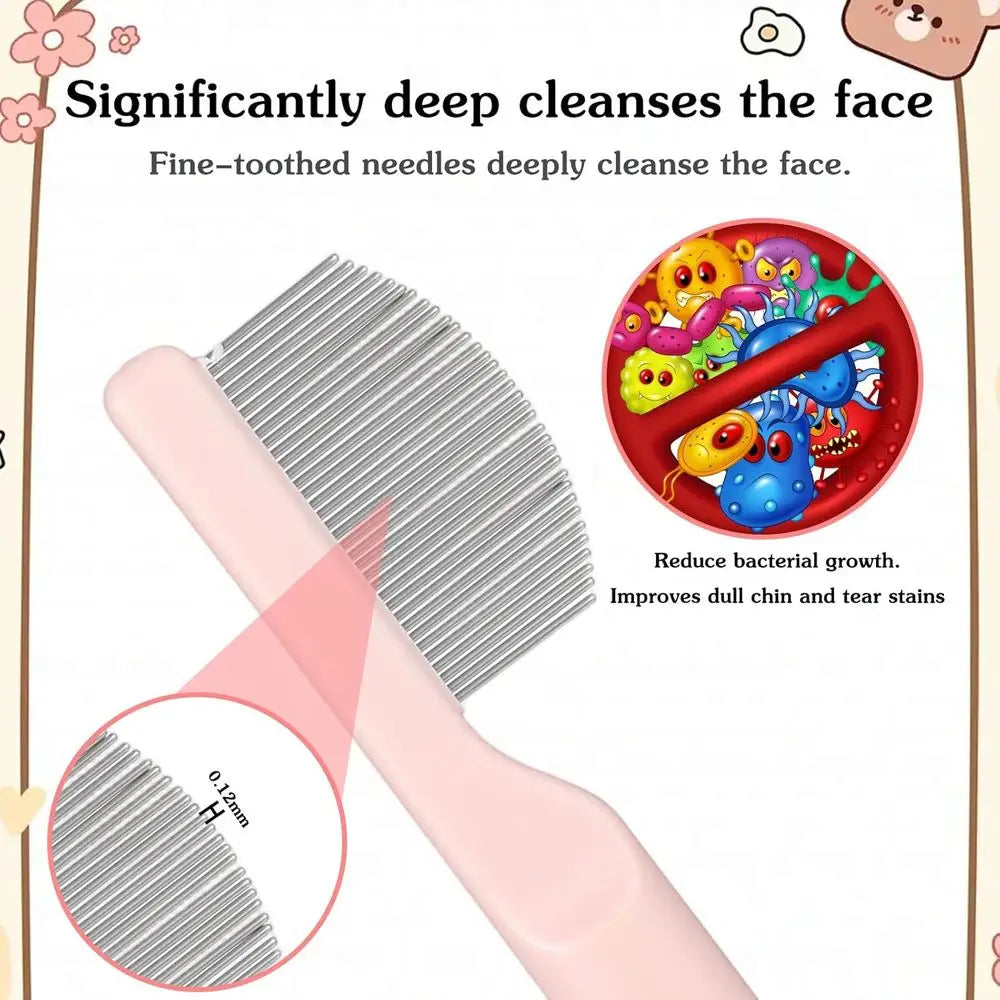 Stainless Steel Pet Grooming Eye Comb For Dogs Round Tip