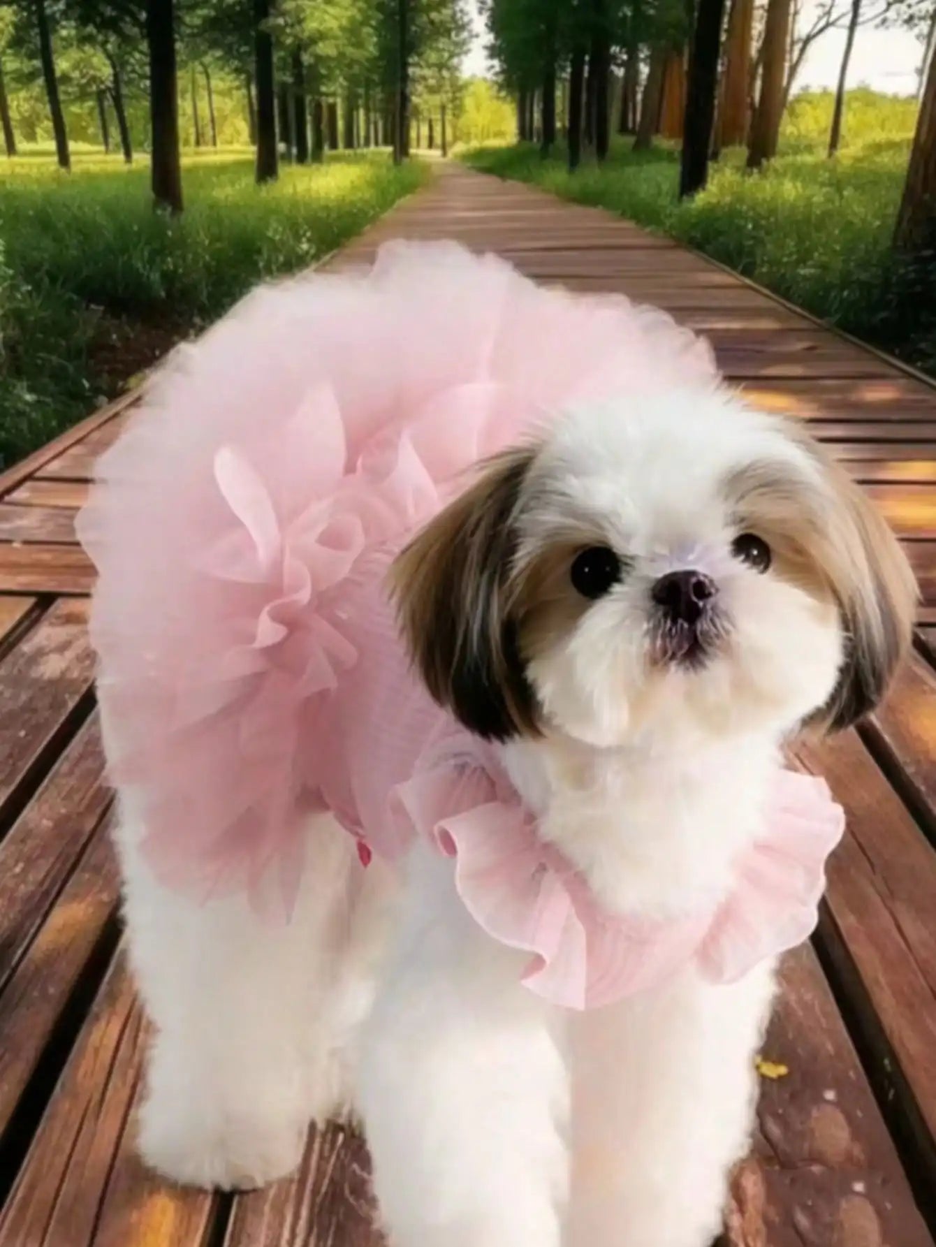 Elegant Ruffled Sleeve Princess Dress For Small Dogs And Cats