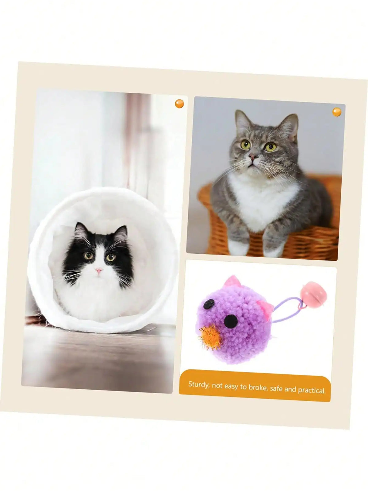 Interactive Plush Cat Toys With Bells And Chew Textures