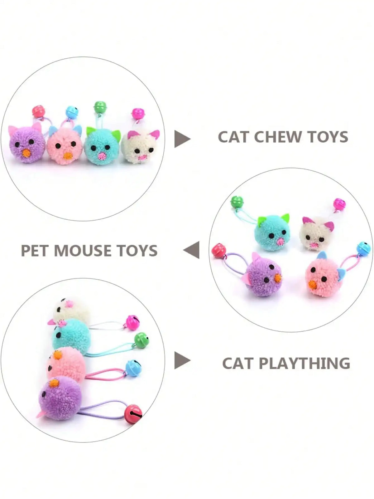 Interactive Plush Cat Toys With Bells And Chew Textures