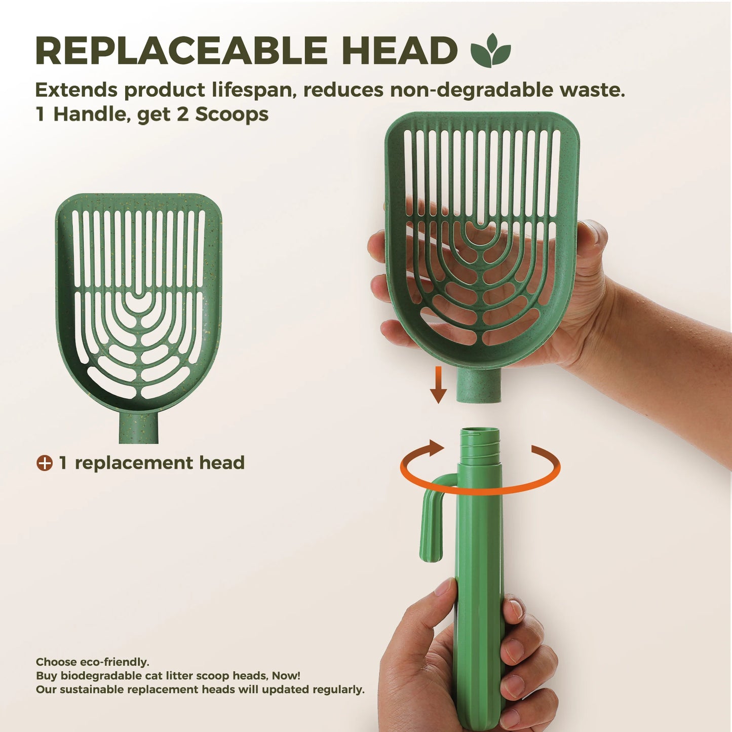 Cactus Cat Litter Scooper With Holder And Wheat Straw Shovels