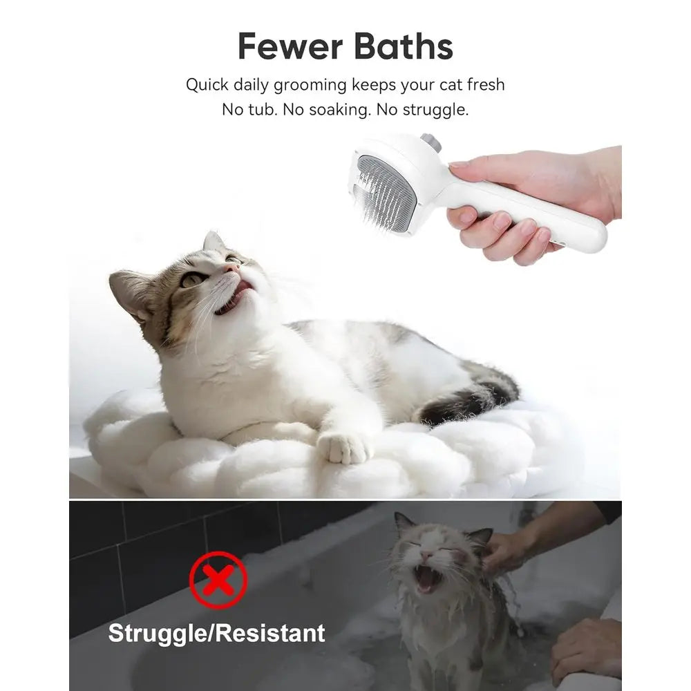 Pet Steam Brush Grooming Comb With Gentle Mist For Shedding