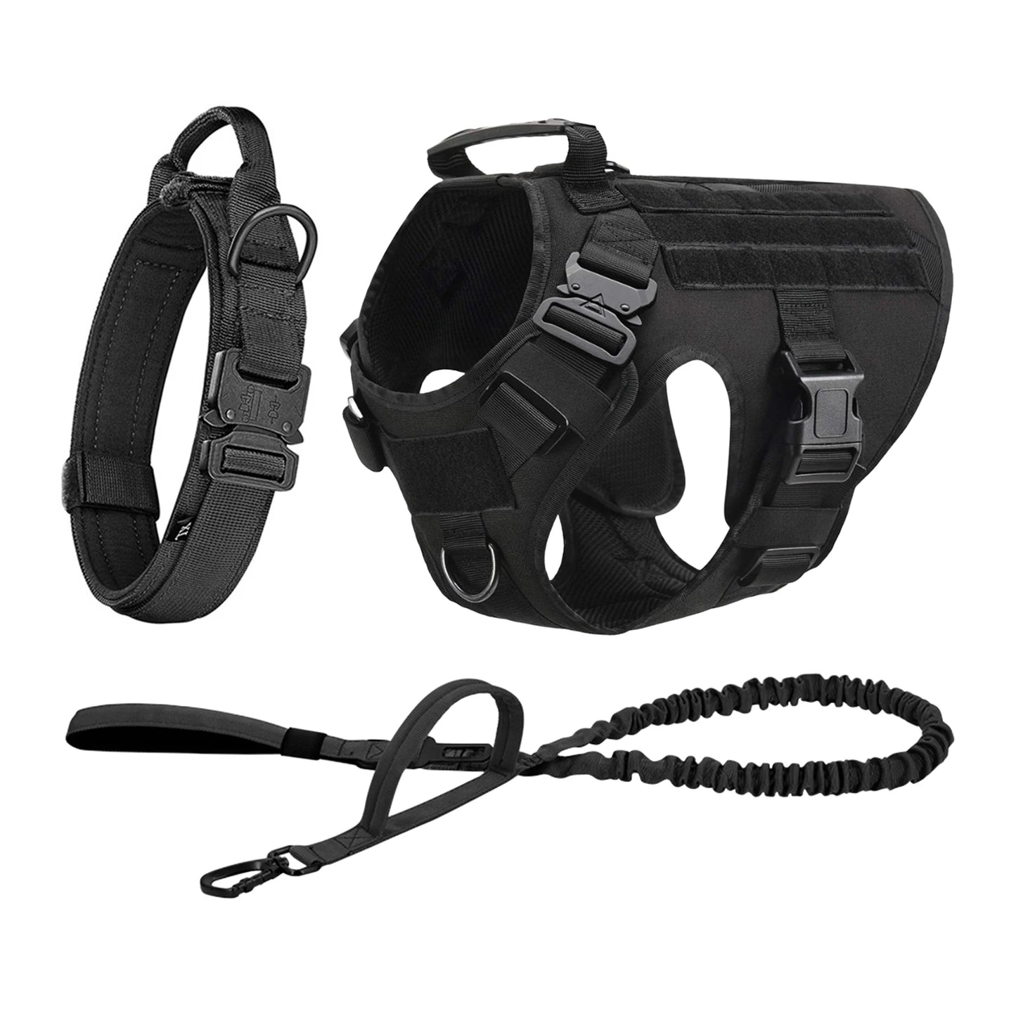 Tactical Dog Harness With Molle Pouches For Medium To Large Dogs