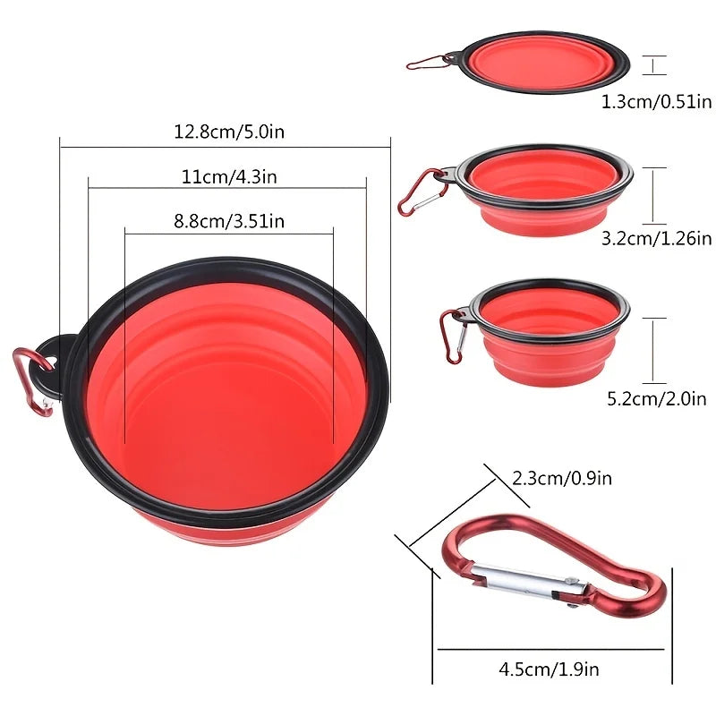 Portable Collapsible Pet Bowl For Cats And Dogs TPR Silicone
