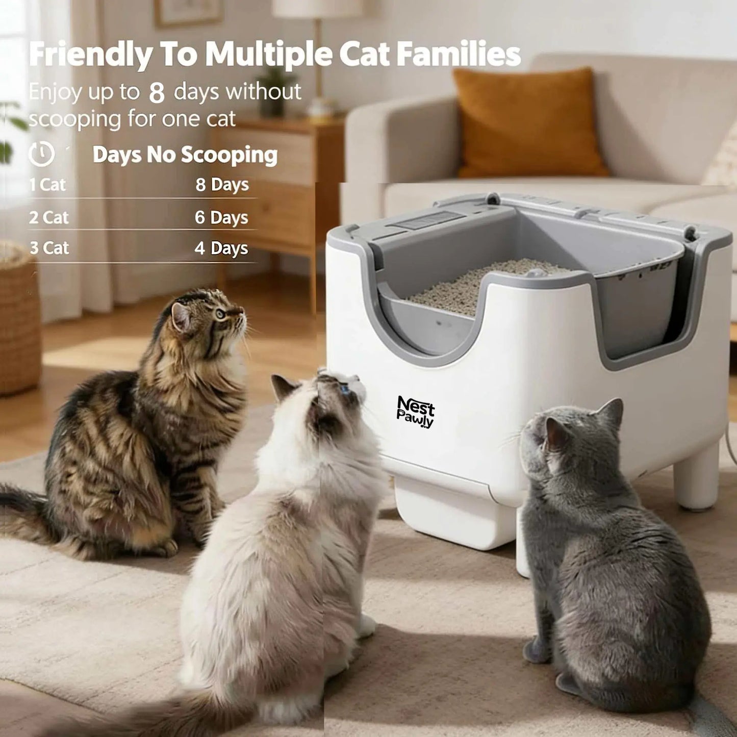 NestPawly M07 Self Cleaning Litter Box With Odor Control