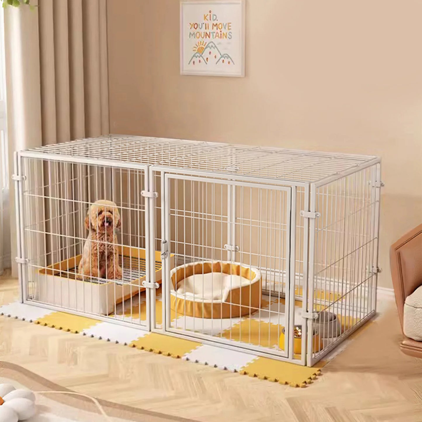 Heavy Duty Wire Dog Crates with Door Stackable Kennel Cage Puppy