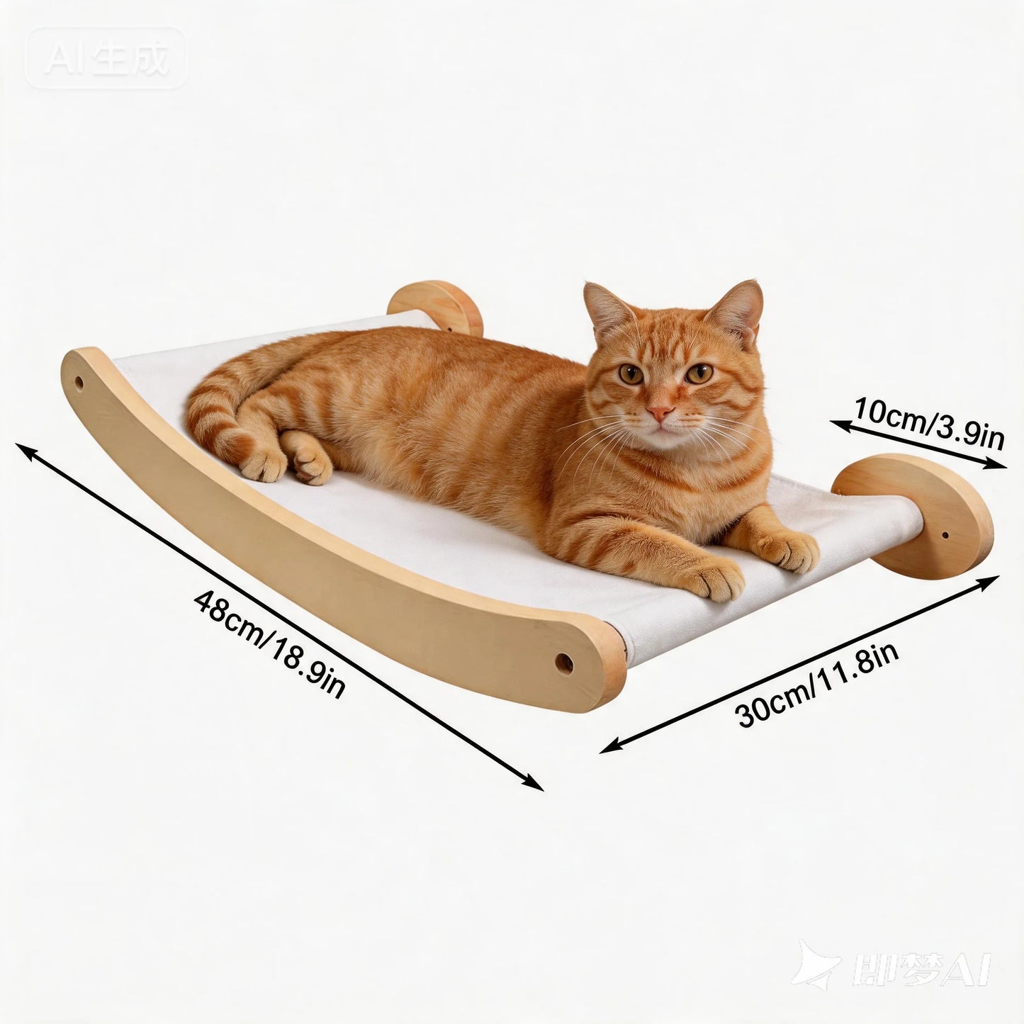 CWV Wall Mounted Cat Climbing Platform With Hammock Sisal Rope