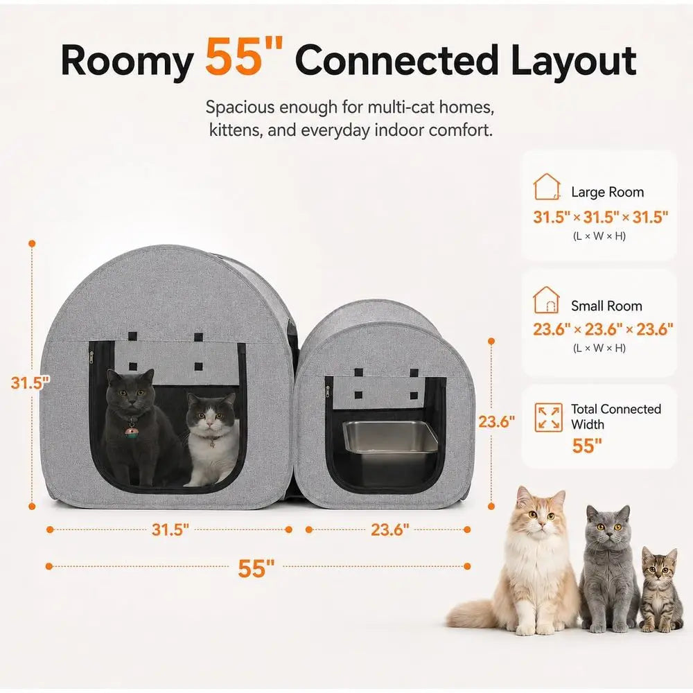 Gray Cat Playpen For Indoor And Outdoor Use Pet Enclosure