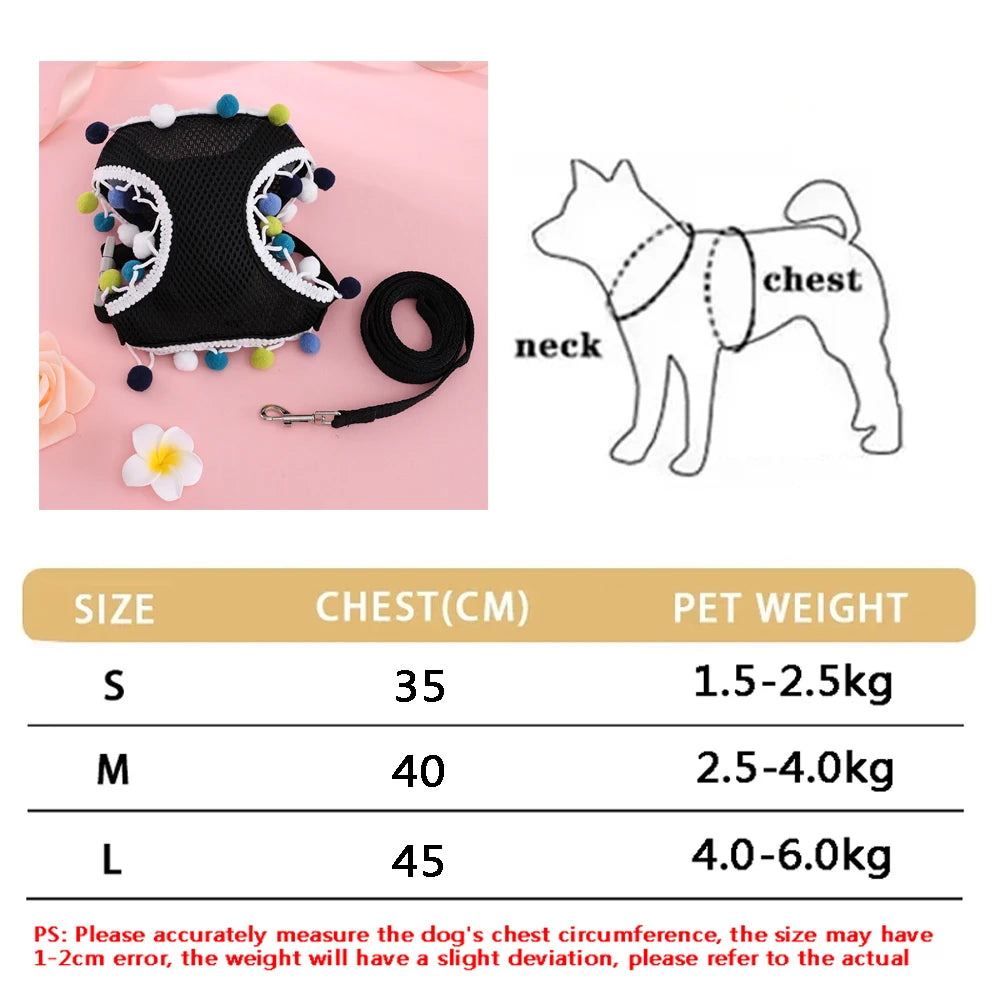 Breathable Cat Harness Set Butterfly Design With Leash