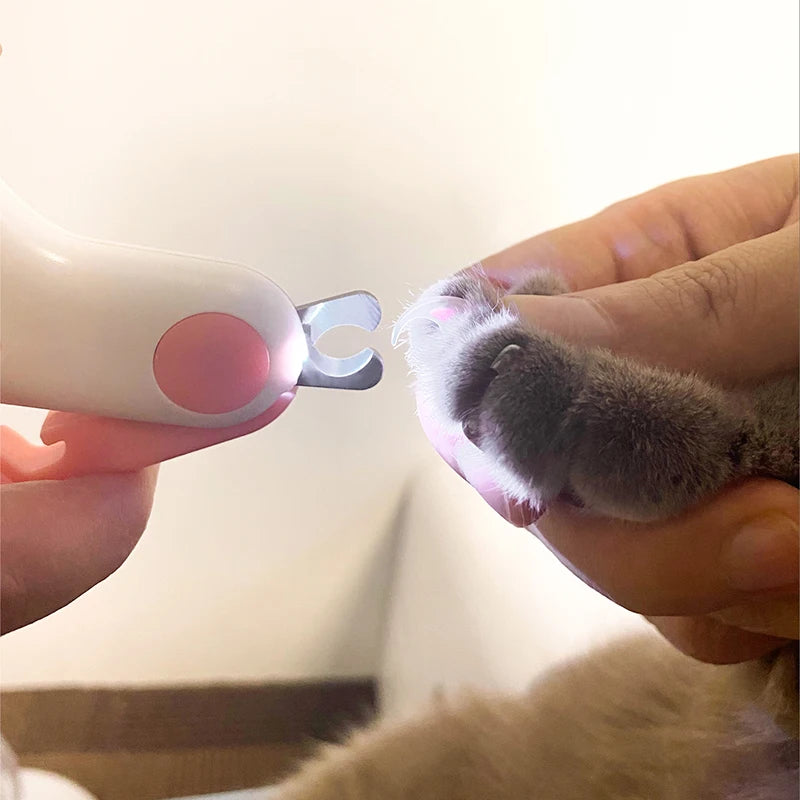 LED Light Pet Nail Clippers With Safety Lock Grooming Tool
